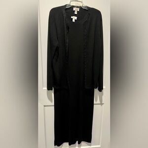 Talbots vintage 80’s dress with cover black Large Petite